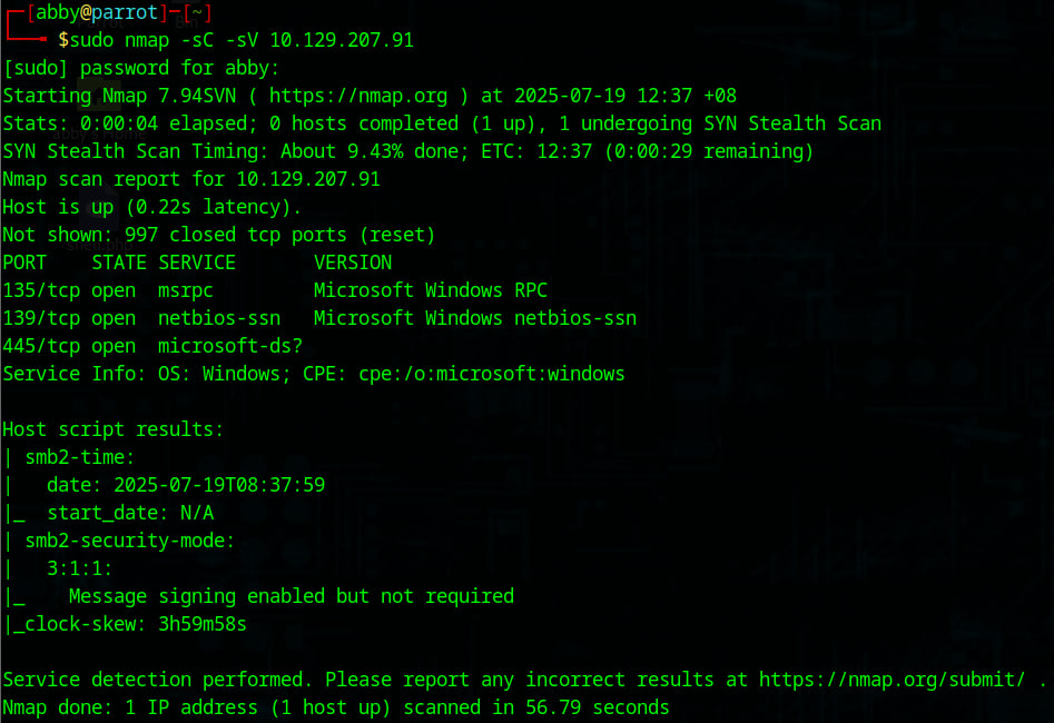 Nmap Scan Result