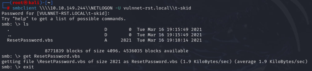 ResetPassword.vbs Found