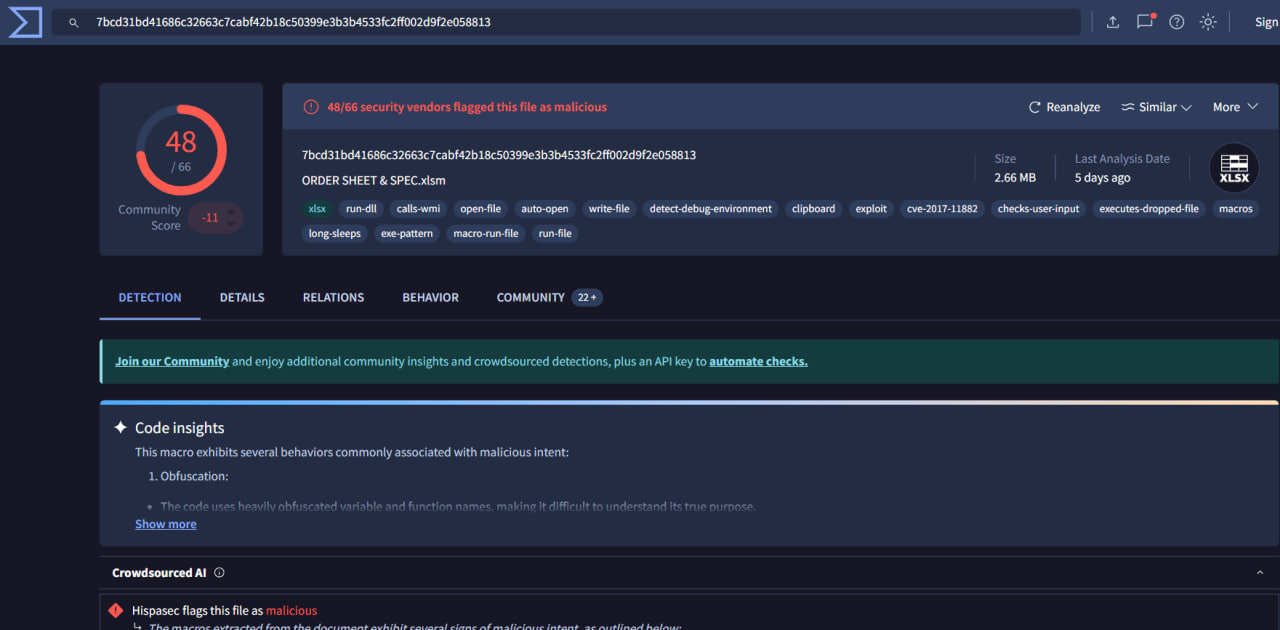 VirusTotal Detection