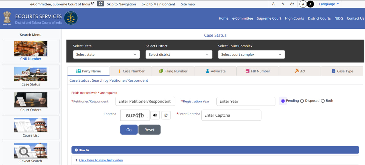 e-Courts Search Portal