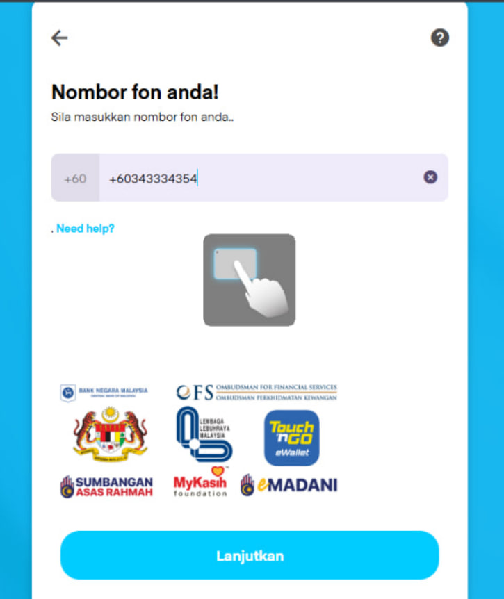 Phishing Page Live at bantuan.tng-my.online